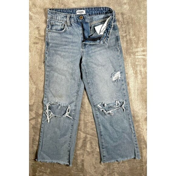 RSQ Girls Wide Leg Distressed Jeans - Size 8 - Picture 3 of 7